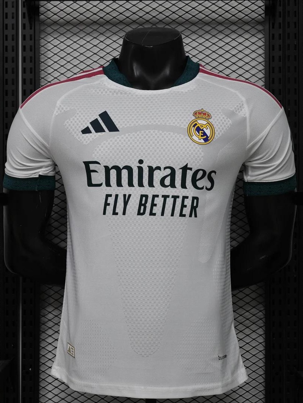 adidas White Real Madrid Home Jersey with Dark Green Accents